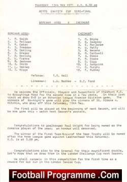 Boreham Wood v Cheshunt 1971 – Herts Charity Semi Final