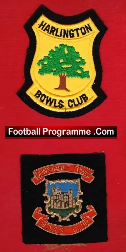 Bowls Patches Badges - Dunstable Town - Harlington Bowls Club - football memorabilia