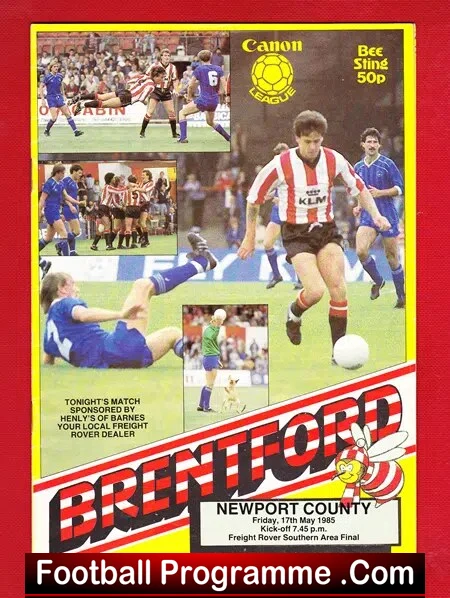 Brentford v Newport County 1985 – Southern Cup Final