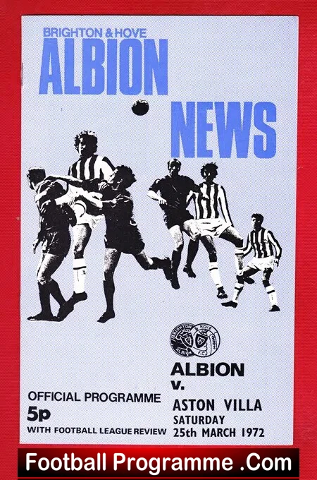 Brighton Hove Albion v Aston Villa 1972