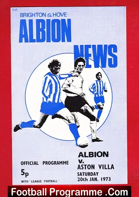 Brighton Hove Albion v Aston Villa 1973