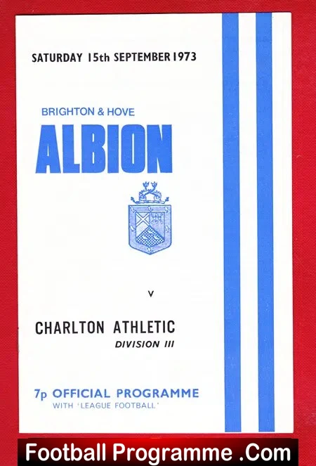 Brighton Hove Albion v Charlton Athletic 1973