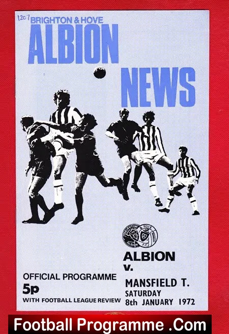 Brighton Hove Albion v Mansfield Town 1972