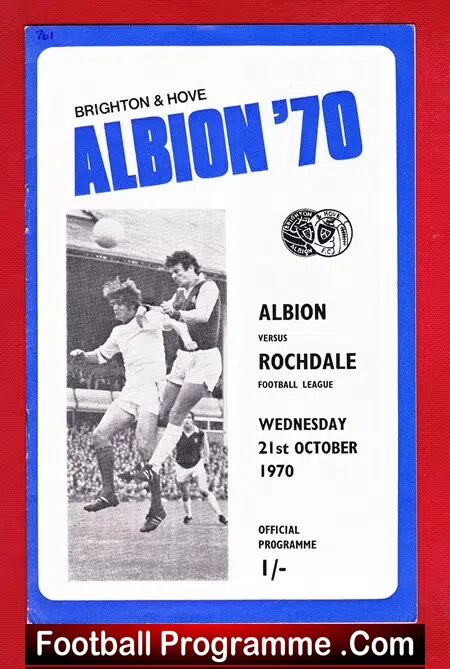 Brighton Hove Albion v Rochdale 1970