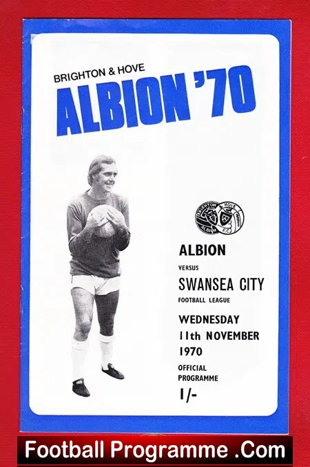 Brighton Hove Albion v Swansea City 1970