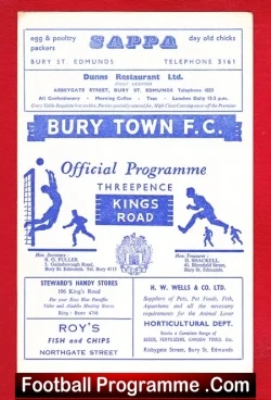 Bury Town v Norwich City 1963 – A Team Match