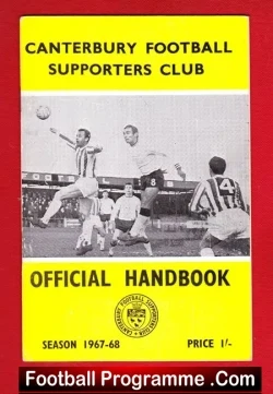 Canterbury Official Supporters Handbook 1967 – 1968