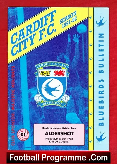 Cardiff City v Aldershot 1992 – Last League Away Game BUST