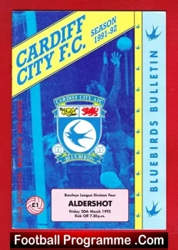 Cardiff City v Aldershot 1992 – Last League Away Game BUST