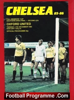 Chelsea v Oxford United 1985 - Full Members Cup Final 2nd Leg - football programme