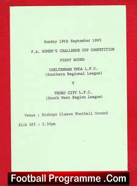 Cheltenham YMCA Ladies v Truro City 1993 – Womens Football