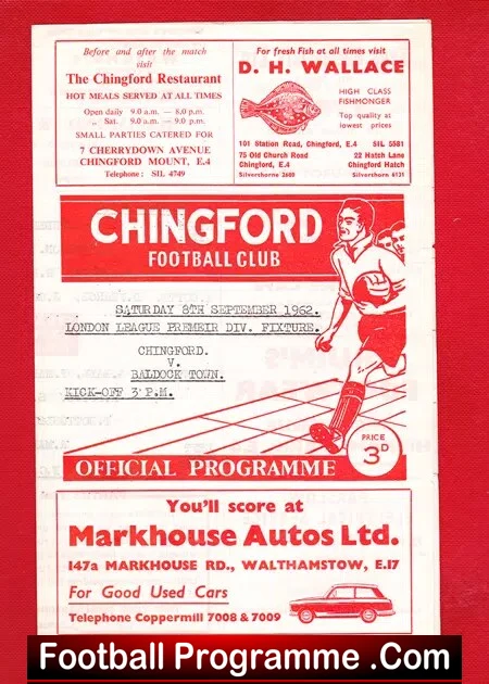 Chingford Town v Baldock Town 1962 – London League