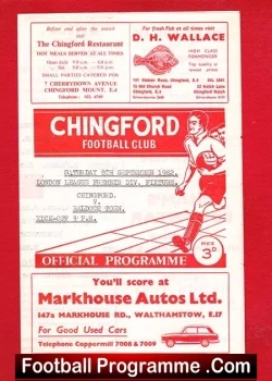 Chingford Town v Baldock Town 1962 – London League