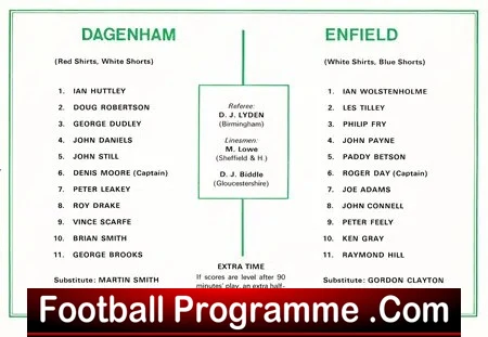 Dagenham v Enfield 1970 - Amateur Cup Final + Ticket