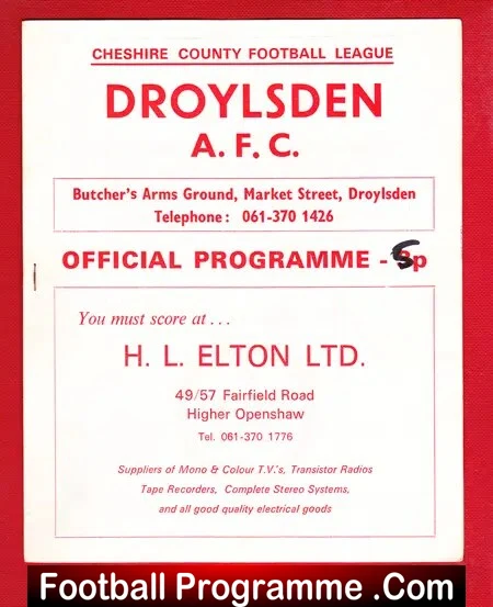 Droylsden v Leek Town 1978 – Cheshire County League