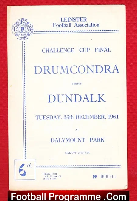 Drumcondra v Dundalk 1961 – Irish Challenge Cup Final