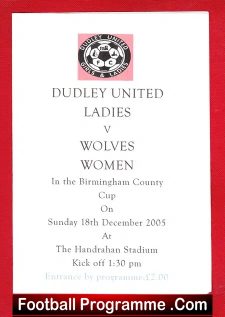 Dudley United Ladies v Wolves 2005 – Birmingham Womens Football
