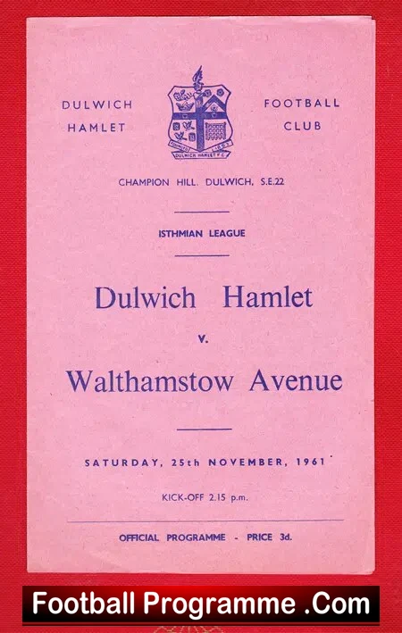 Dulwich Hamlet v Walthamstow Avenue 1961
