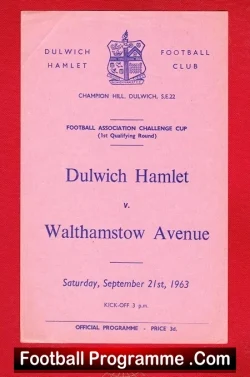 Dulwich Hamlet v Walthamstow Avenue 1963