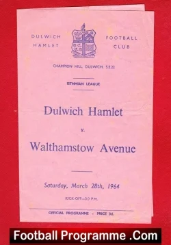 Dulwich Hamlet v Walthamstow Avenue 1964