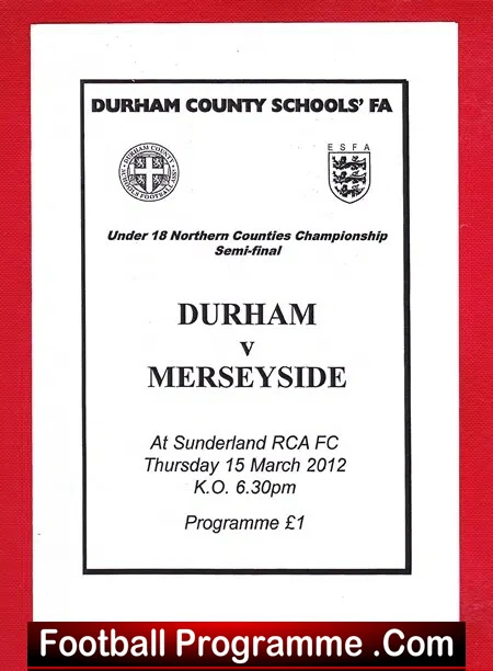 Durham Boys v Merseyside Boys 2012 – Under 18 at Sunderland RCA