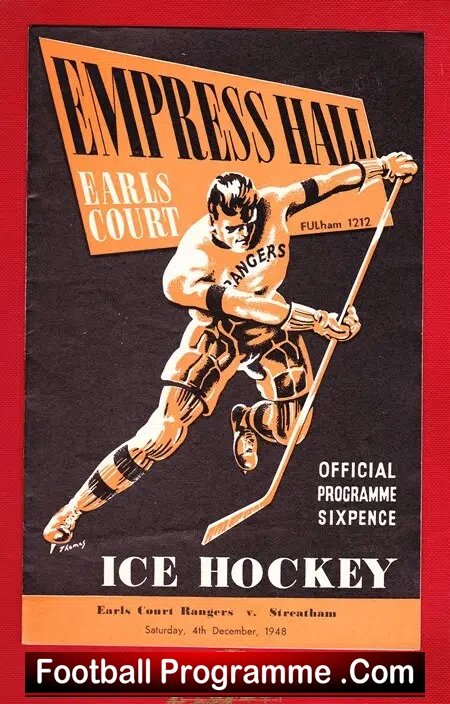 Earls Court Rangers Ice Hockey v Streatham 1948