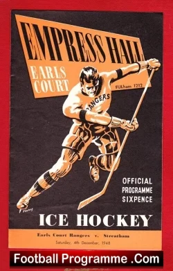 Earls Court Rangers Ice Hockey v Streatham 1948