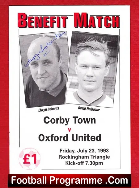 Elwyn Roberts David Hofbauer Testimonial Benefit Corby 93 SIGNED