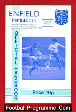 Enfield Football Club Official Handbook 1973 – 1974