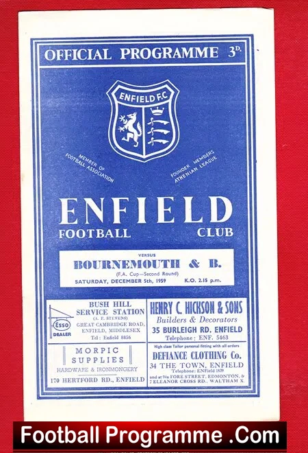 Enfield v Bournemouth 1959 – FA Cup
