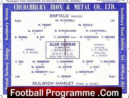 Enfield v Dulwich Hamlet 1963