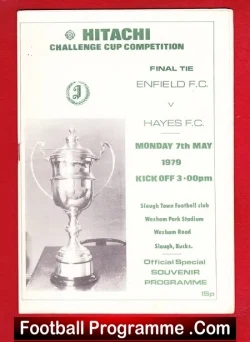 Enfield v Hayes 1979 - Cup Final at Slough - football programme