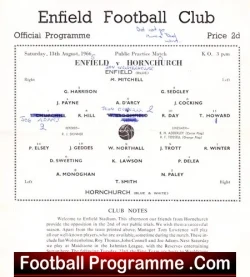 Enfield v Hornchurch 1966 - Single Sheet Practice Match - football programme