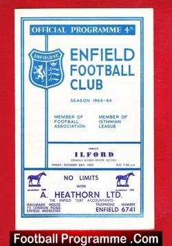 Enfield v Ilford 1963 - football programme