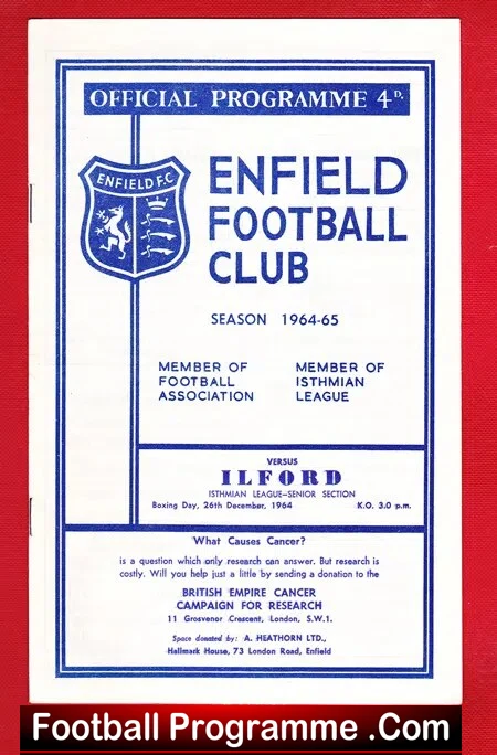 Enfield v Ilford 1964 - Boxing Day