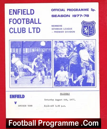 Enfield v Ipswich Town 1977 – Friendly Match