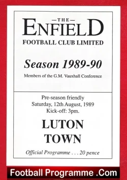 Enfield v Luton Town 1989 – Pre Season Friendly Match