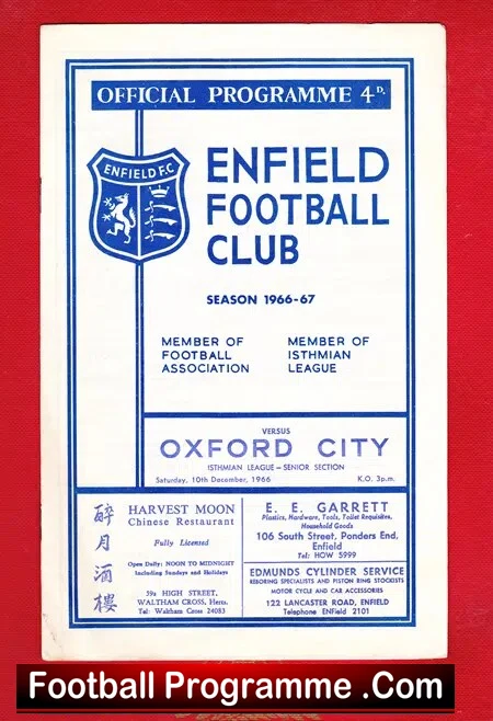 Enfield v Oxford City 1966