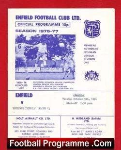 Enfield v Rothmans Isthmian League XI 1976 – Friendly Match
