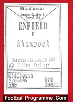 Enfield v Shamrock Rovers 1989 – Ireland Football Team