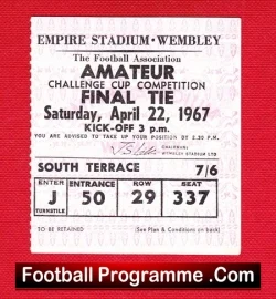 Enfield v Skelmersdale United 1967 – Amateur cup Final TICKET