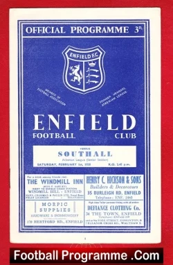 Enfield v Southall 1958 - football programme