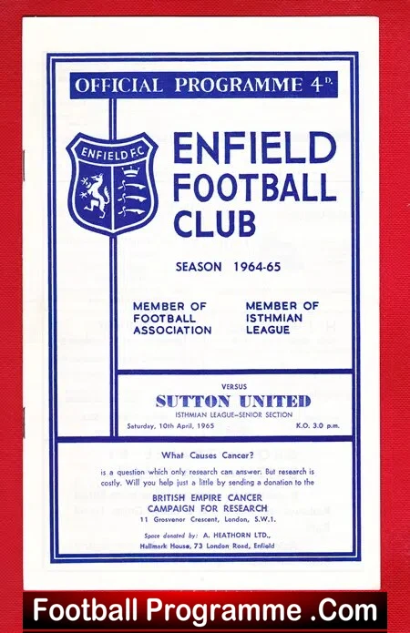 Enfield v Sutton United 1965