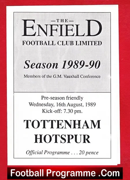 Enfield v Tottenham 1989 – Friendly Match