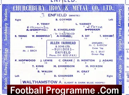 Enfield v Walthamstow Avenue 1964