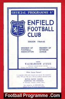 Enfield v Walthamstow Avenue 1964 - football programme