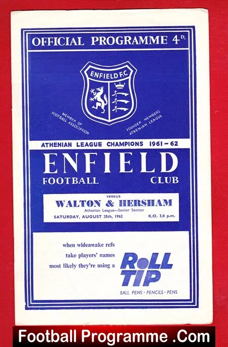 Enfield v Walton Hersham 1962
