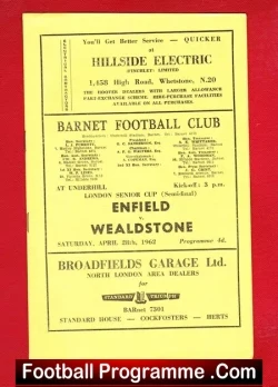 Enfield v Wealdstone 1962 – Senior Cup Semi Final at Barnet