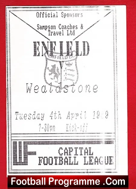 Enfield v Wealdstone 1989