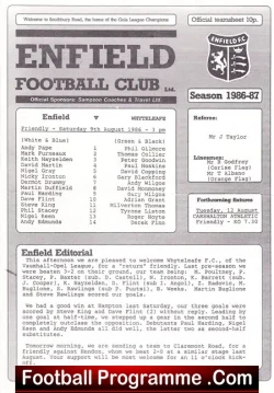 Enfield v Whyteleafe 1986 – Friendly Match